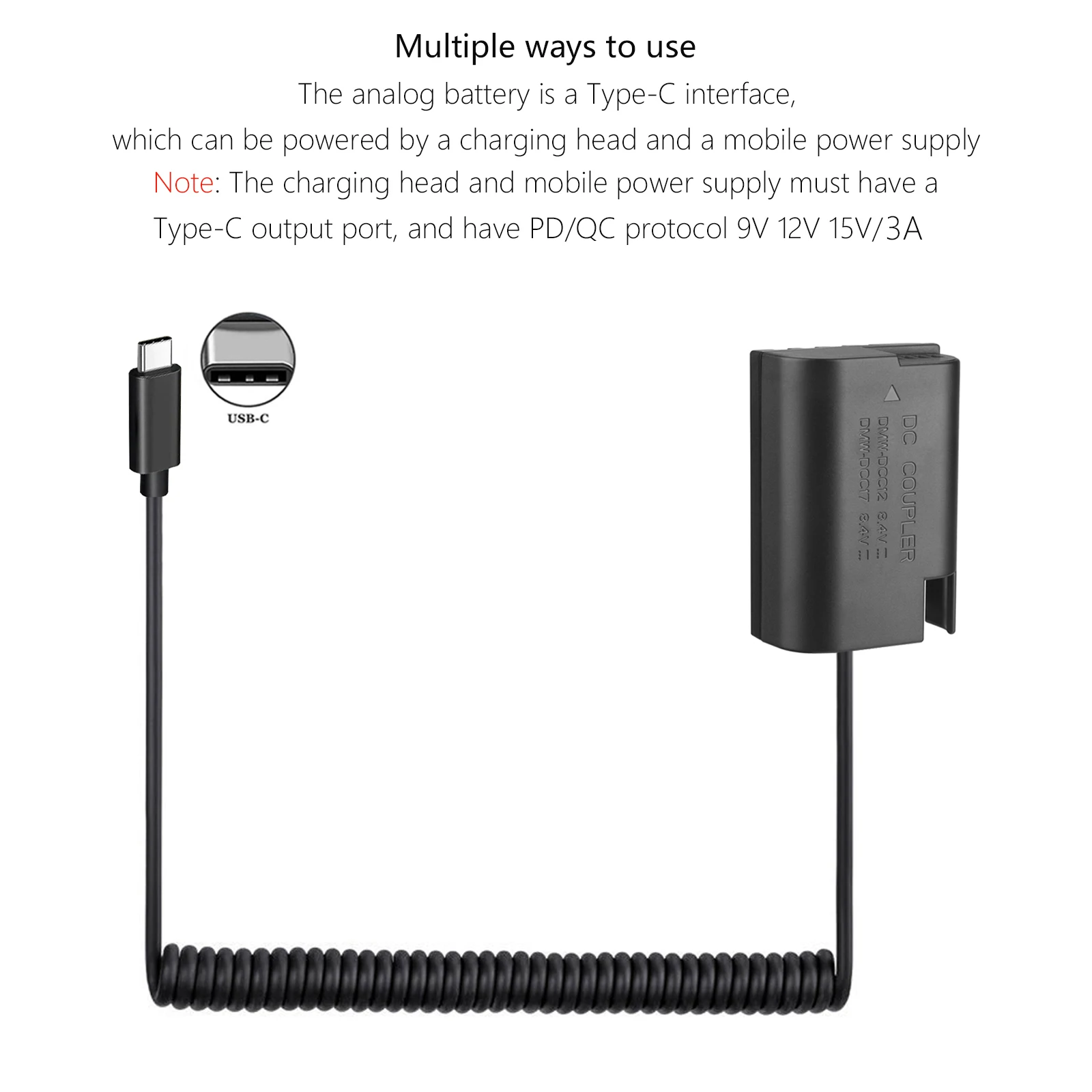 Type-c偽のバッテリー、Panasonic lumix s5 DC-S5 DC-S5K lumix