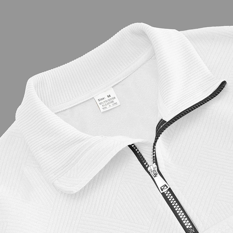 2025 New Men's Casual stand-up collar zipper pullover loose knitted jacquard autumn and winter long-sleeved sweater men's top 2