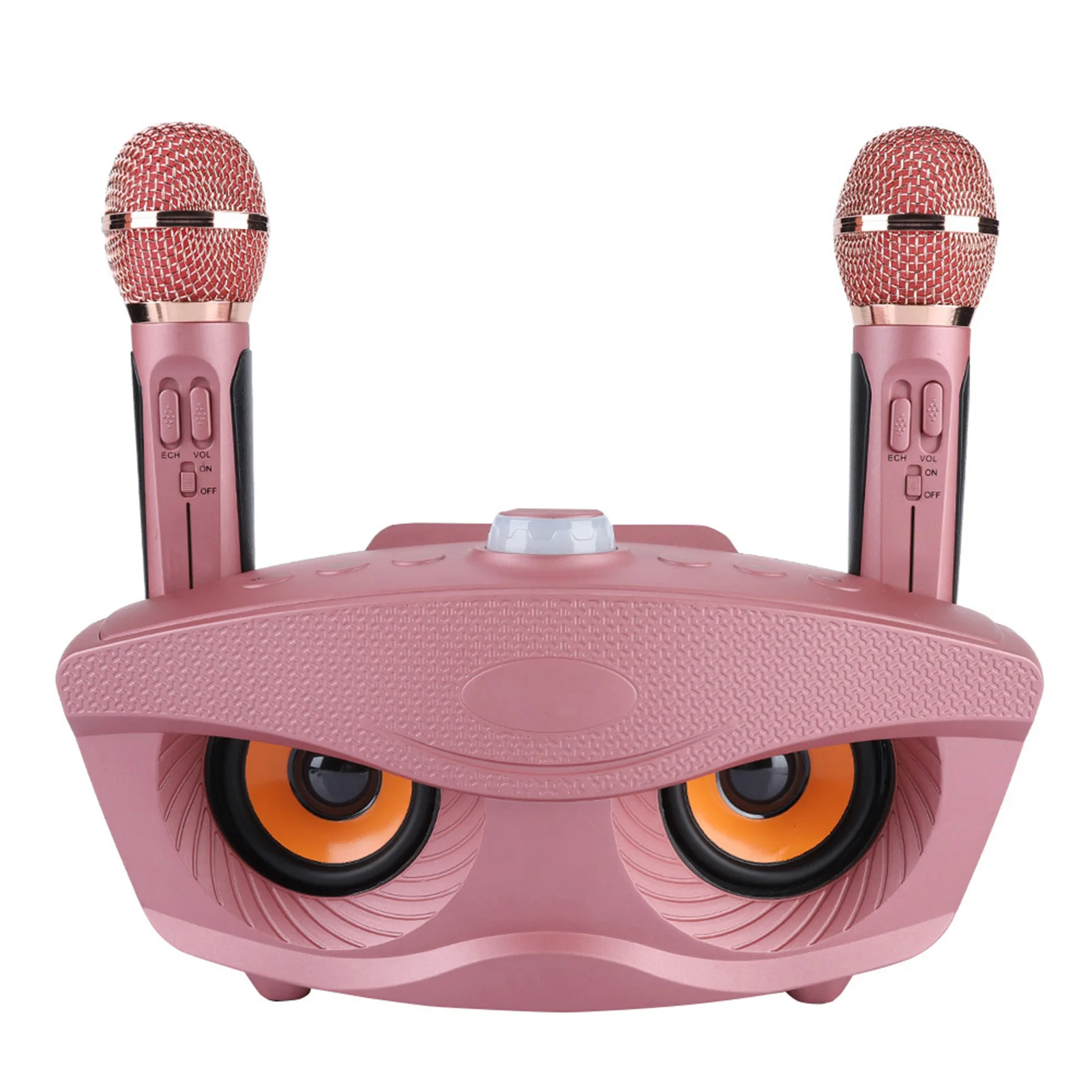 Home Karaoke Karaoke Machine Speaker Wireless Bluetooth Speaker Machine Home 2 Mircophones FM Radio Gold