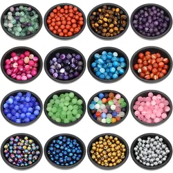 Natural Round Stones Loose Beads for Jewelry Making DIY Bracelet Healing Crystal Quartz Amethyst Necklace Accessories 4 6 8 10mm