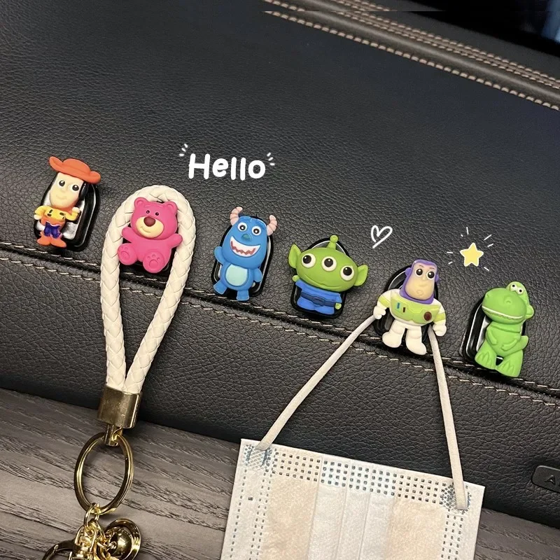 6 Pz/Set Disney Princess Winnie The Pooh Gancio Per Poggiatesta Per Auto Biancaneve In-Car Storage Gancio Autoadesivo Negozio Di Giocattoli Gancio App