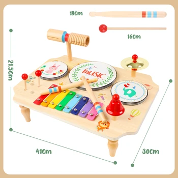 Children's Drum Kit, Multi-in-1 Musical Instruments Children From 1 2 3 Years With Xylophone, Montessori Baby Toy, Children's To 2