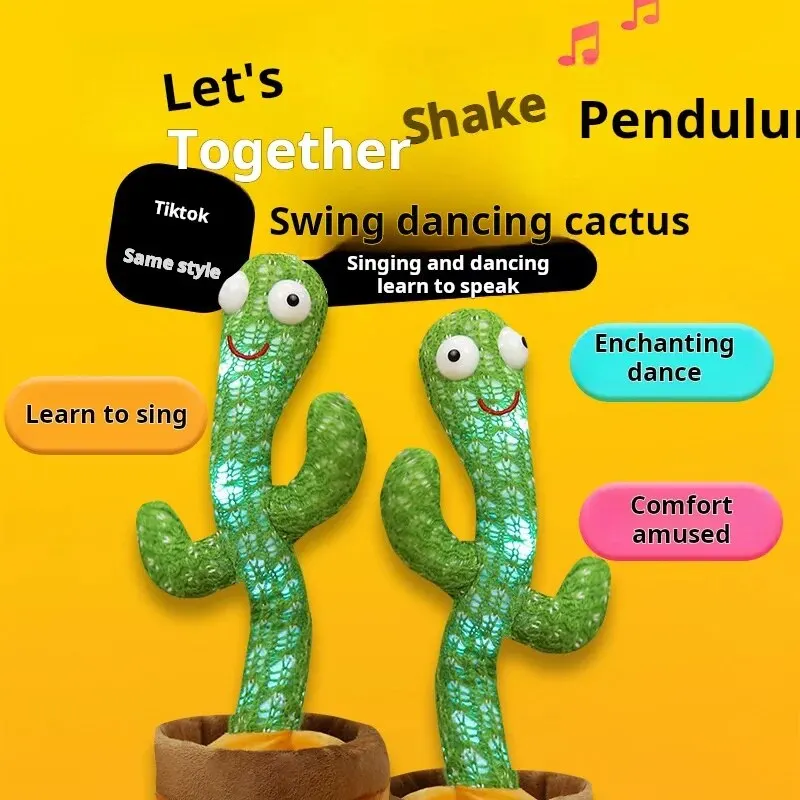 1pc USB Charging Dancing Cactus Toy That Can Speak Sing Dance Sway