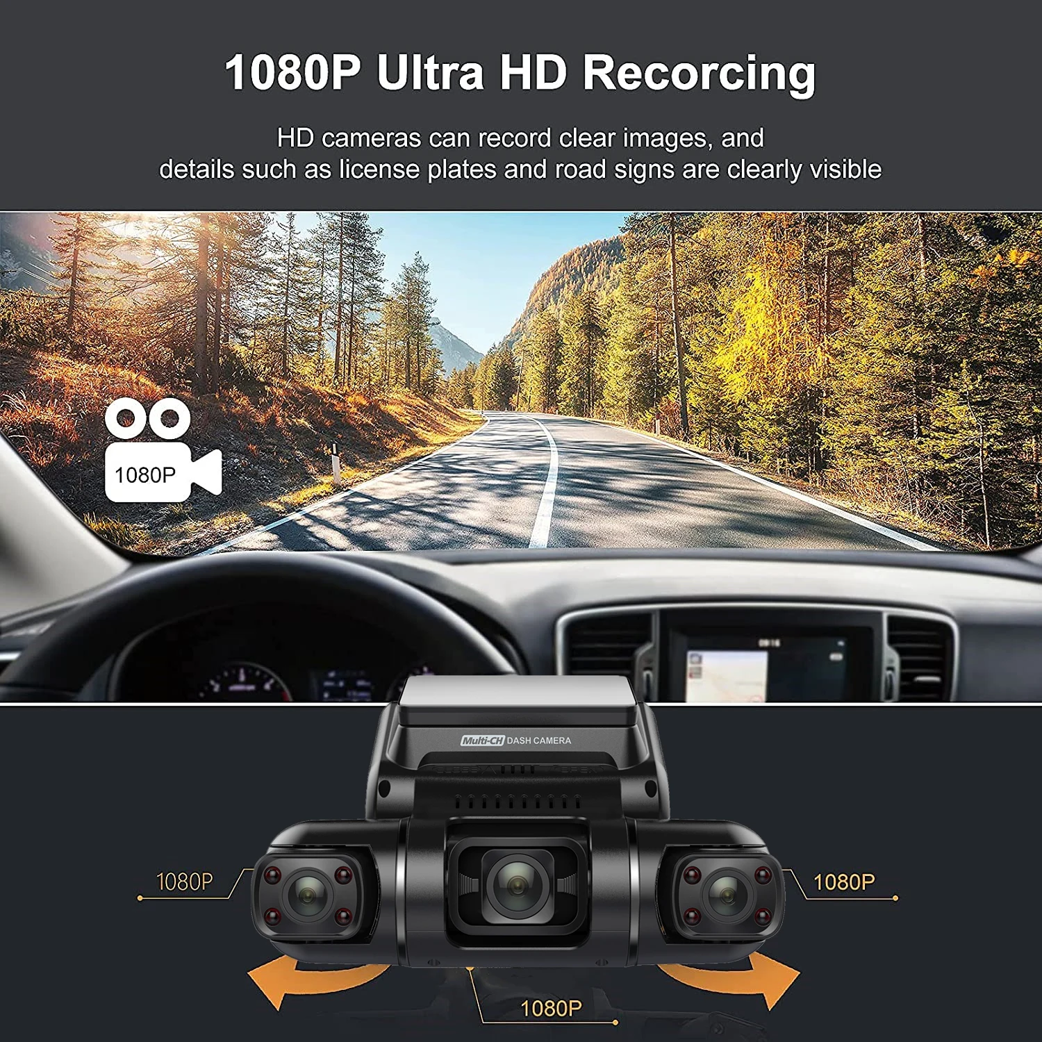 rear view mirror reverse camera 4 Channel Car DVR Full HD 4*1080P Lens Dashcam 8 Infrared Lights Super Night Vision WIFI Video Recorder 256G Memory 24H Parking rear view mirror dash cam