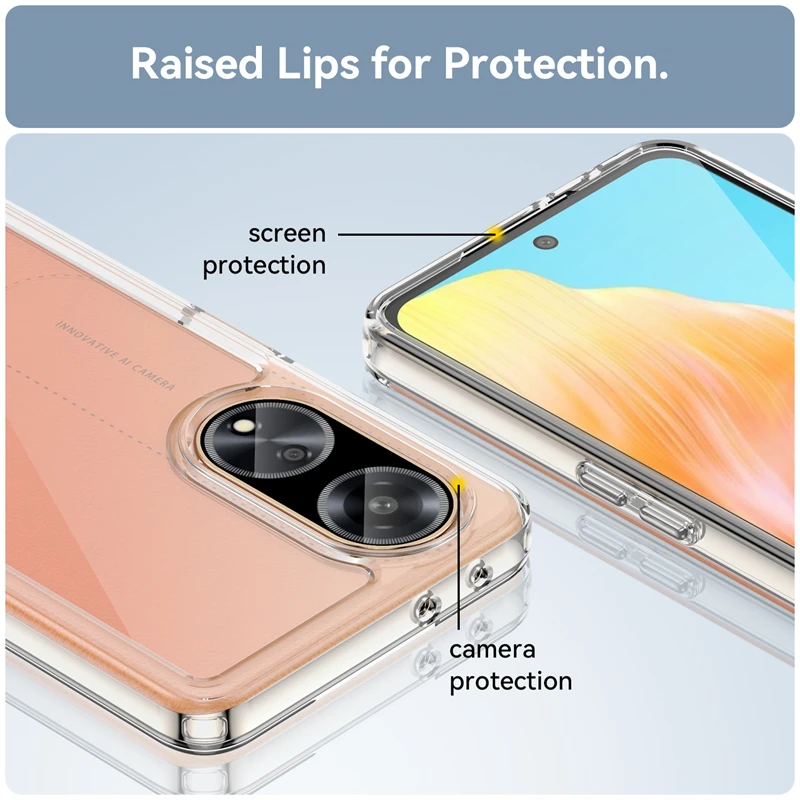 Clear Acrylic TPU Frame Back Cover For Oppo A98 5G Case Shockproof Bumper  Armor Funda For Oppo A1 A98 A 98 1 98A 5G 6.72inches - AliExpress