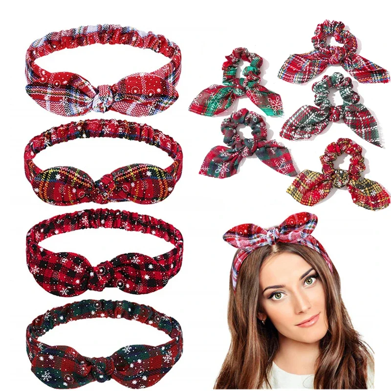 Christmas Decorations Snowflake Grid Headband Xmas Garland Christmas New Year Gift for Girls Ornaments Navidad Decor