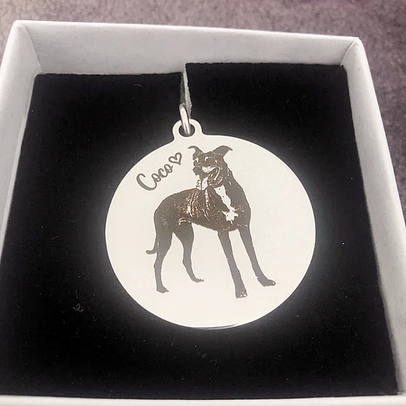 Targa Cuore commemorativa per Cane e Gatto, Cuore con foto personalizzabile in pietra con foto del tuo animale domestico (Cuore 20cm