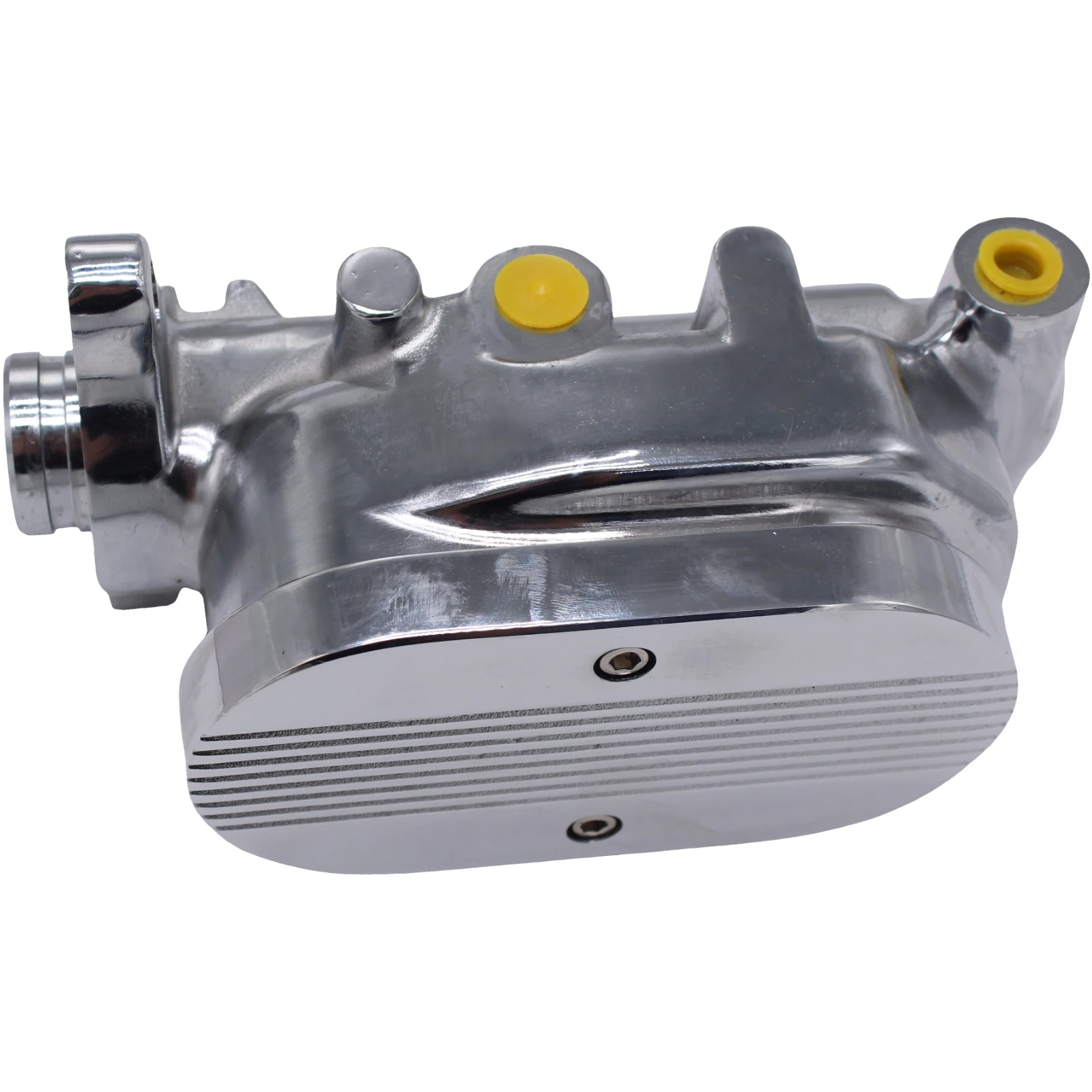 1pc Chrome Flat Brake Master Cylinder 1" Bore 9/16" & 1/2" Ports Dual For GM Corvette Engine Car Accessories Parts Replacement