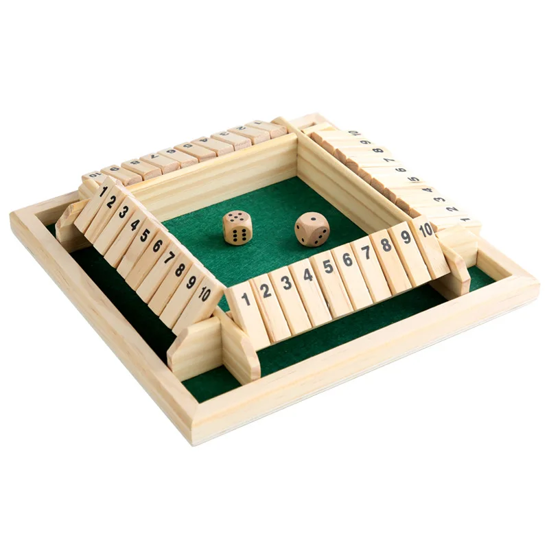 Box Dice Game 2-4 giocatori Gioco da tavolo classico per adulti Gioco da tavolo in legno con dadi e istruzioni Gioco di strategia matematica - immagine 2