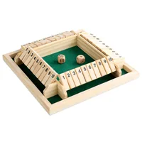 Box Dice Game 2-4 Players Classic Board Game for Adults Wooden Tabletop Game with Dices and InstructionMath Strategy Game 2