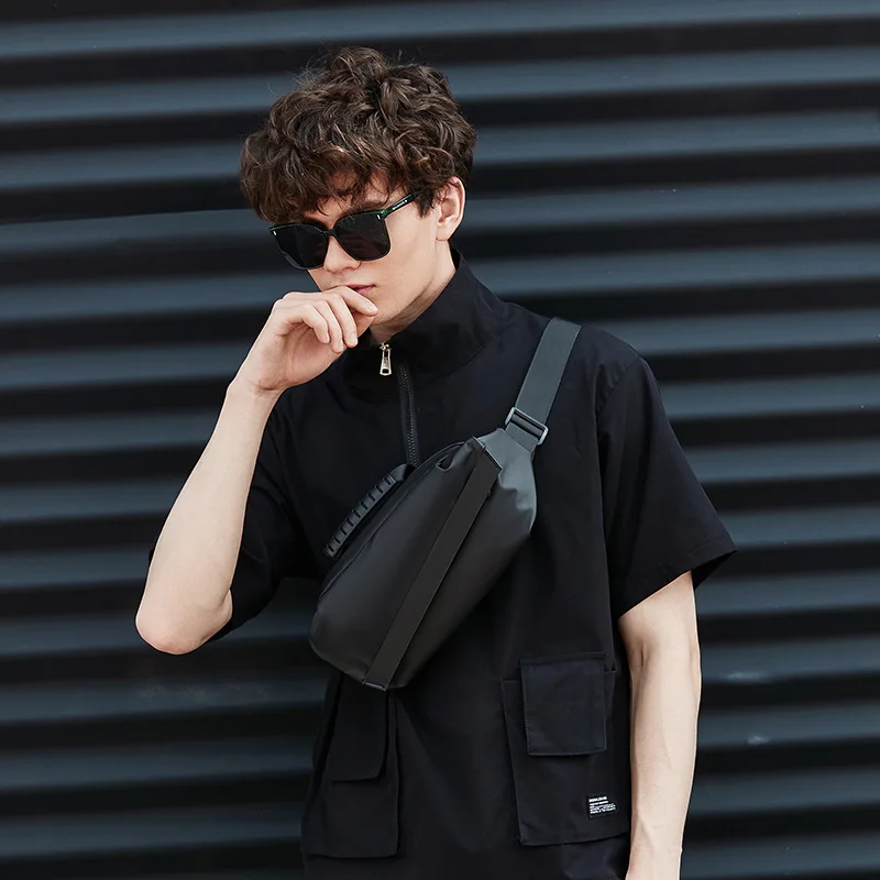 Black Waterproof Cross Body Bags Personality Fashion Men Magnetic Messenger  Bag light Large capacity function Sling Shoulder Bag - AliExpress