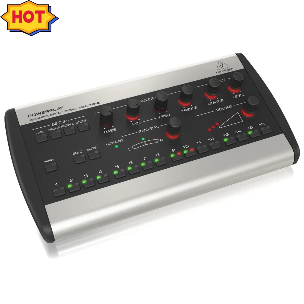 

Behringer P16-M 16-канальный цифровой персональный миксер, глобальный уровень и Контроль EQ, с функцией паники и отключения звука