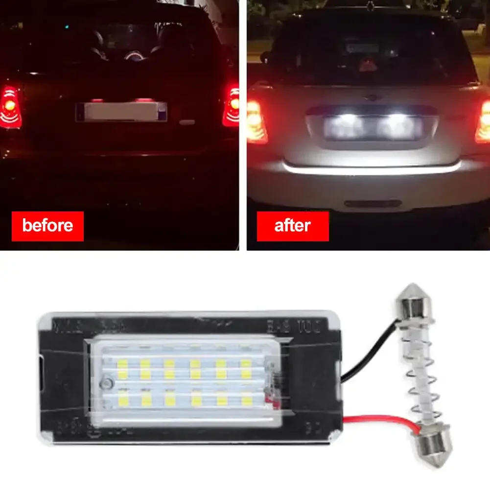 For Mini Cooper R56 R57 R58 R59 R50 R52 R53 LED License Plate Light 1PCS White Car Number Lamp Error Free images - 6