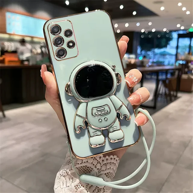 Funda de silicona con soporte de astronauta, cordón de mano, A53 para Samsung Galaxy, A13, A52, A72, A51, A71, A50, A12, A22, A32, A52s - Image 3