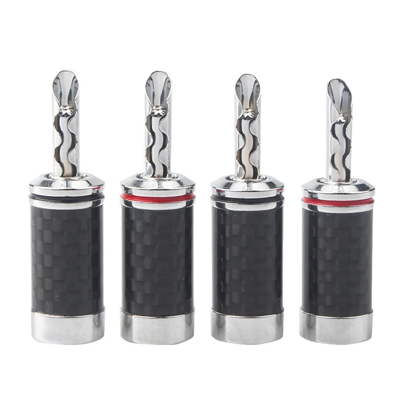 A70F-40Pcs 바나나 플러그 하이 엔드 HIFI DIY 탄소 섬유 구리 도금 로듐 전기 오디오 잭 바나나 커넥터 플러그
