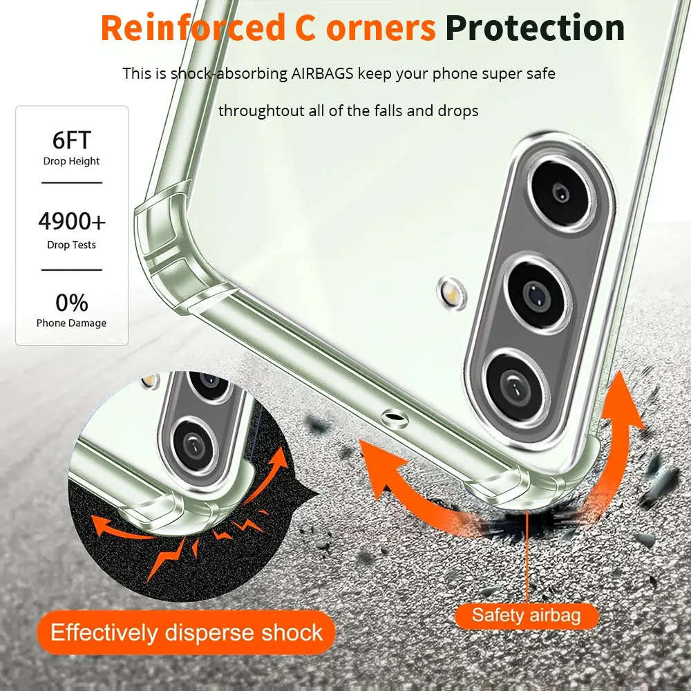 Shockproof Clear Soft Silicone Phone Case - Durable Protective Bumper Cover