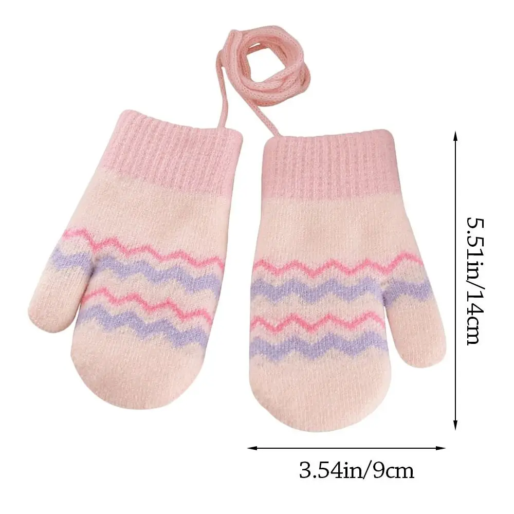 Acrylic Fiber Kids Winter Gloves Warm Thick Cute