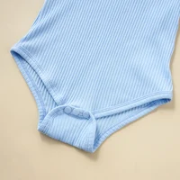 PatPat 5 Colors 95% Cotton Summer Cool Newborn Baby Boy/Girl Clothes Casual Jumpsuit Ribbed Sleeveless Spaghetti Strap Romper 6