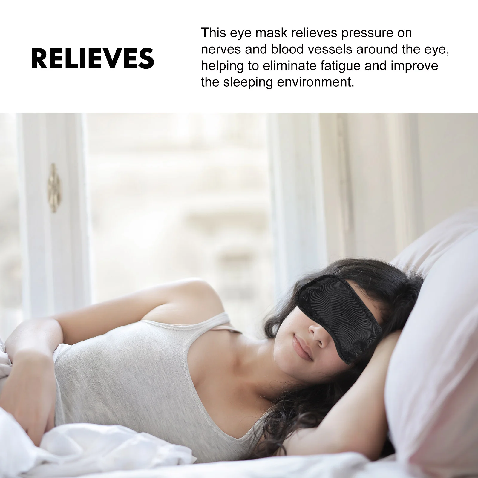 20 Pcs Eye Mask Sleep Sleeping Elastic Polyester Cover Disposable Lightweight Lightproof Black Protectors Travel 6