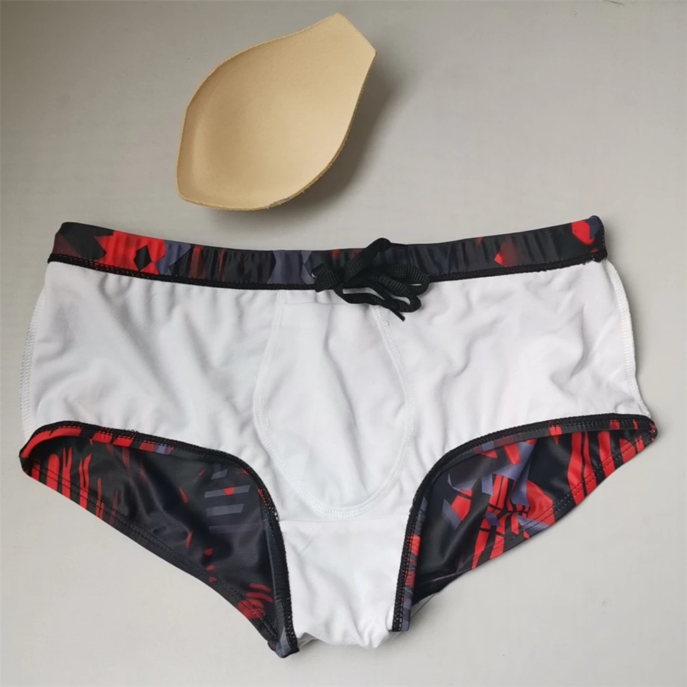 Mens Swim Trunks Push-Up Multicolor Boxer Shorts