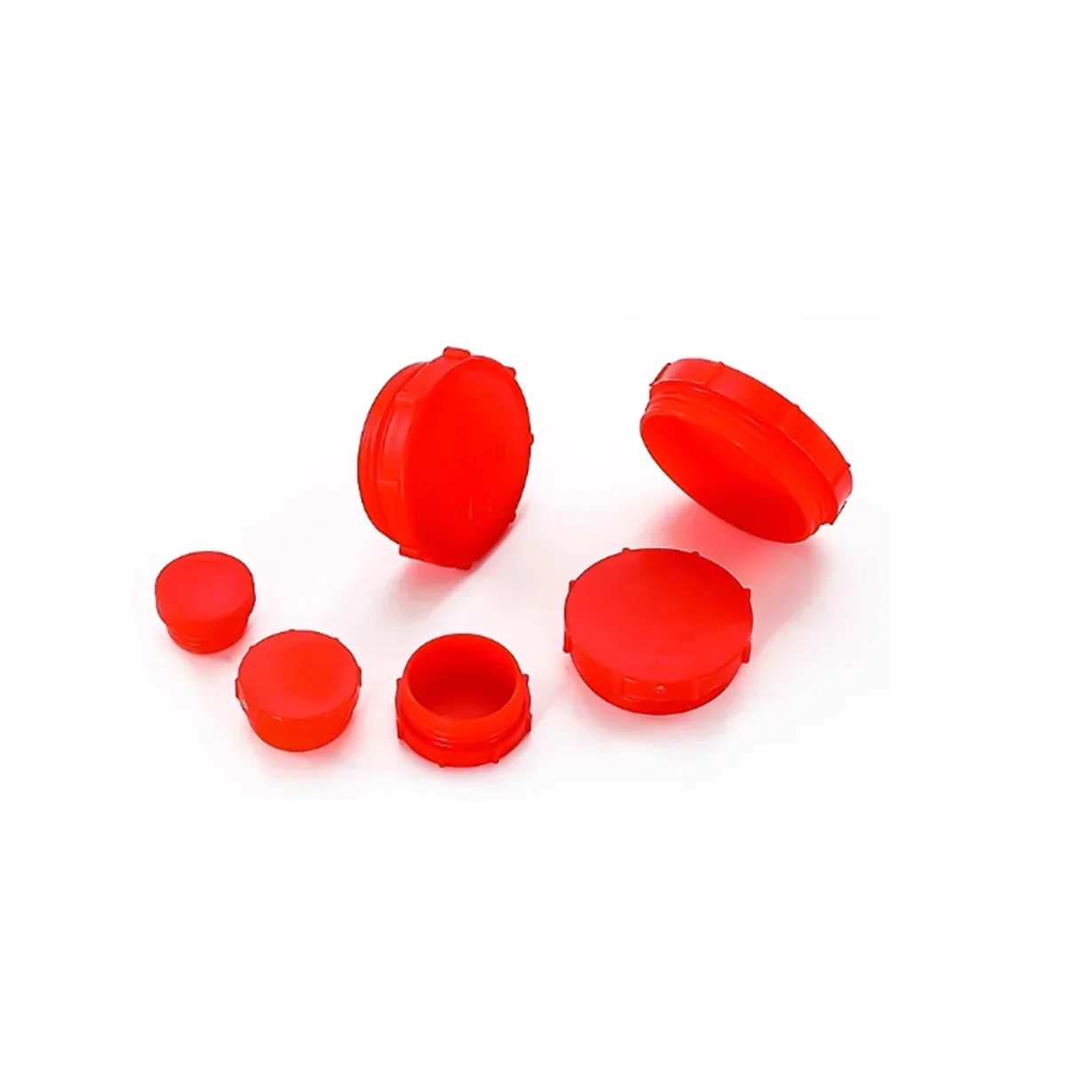 

Red Plastic Threaded Plugs Cylinders Round Steel Pipe Hole Plugs Dust Caps Nuts Protective Covers