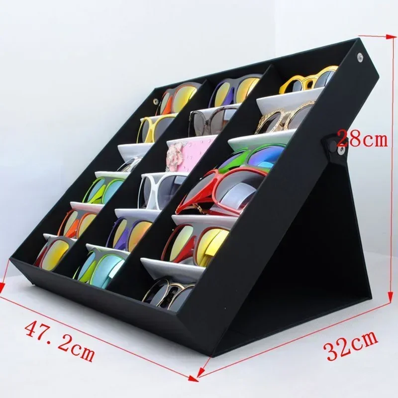 

정리 Grids Organizer Holder 안경 Органайзер Storage Display Glasses 수납 Fashion Sunglasses Case Очков 18 Ячеек Eyeglass Для Box
