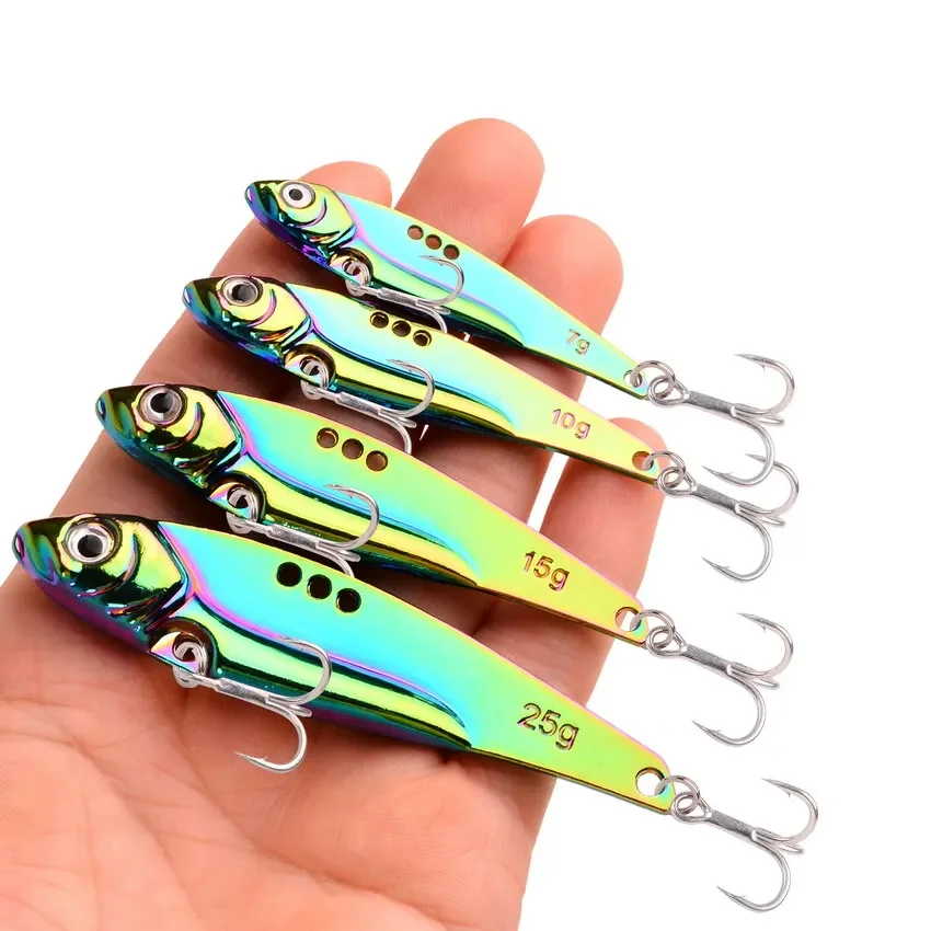 5Pcs Metal All Water Layer Long Throw Colorful Vibration VIB Sequin  FishingArtificial Bass Bait Special Bait for Tremor Bait