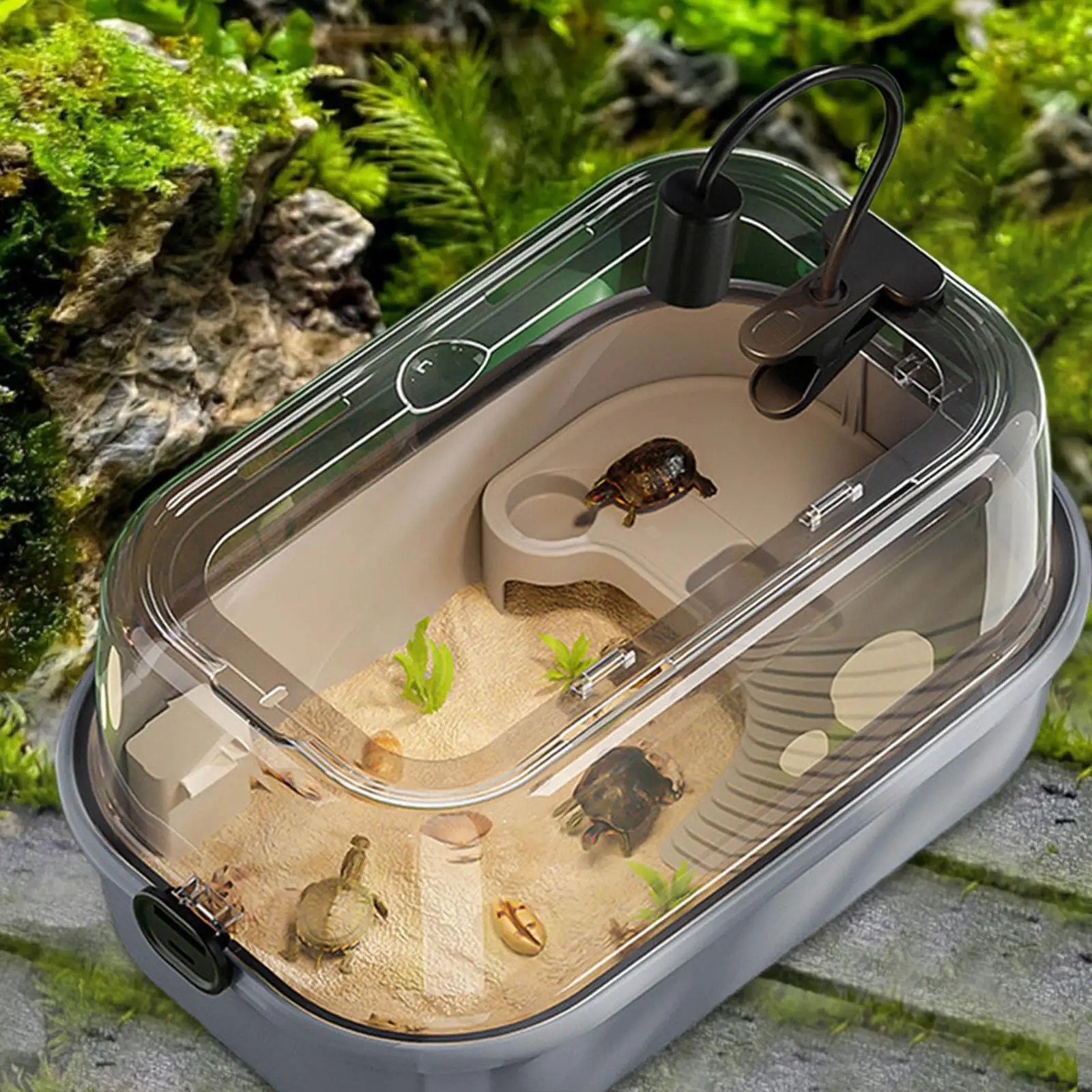 Turtle Aquarium Prevent from Escaping Large Space Tortoise Aquarium Habitat for Crayfish Hermit Crabs Tortoise Terrapin Lizards