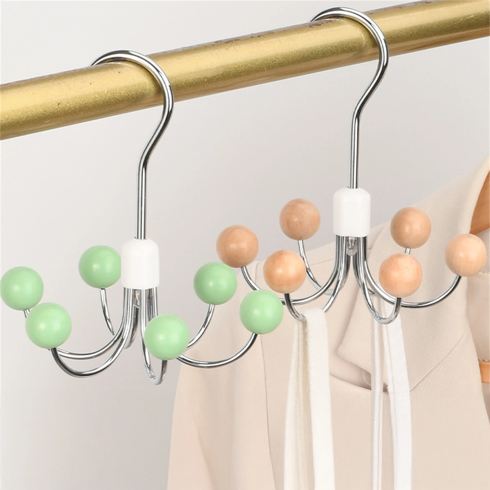 1pcs Six-claw Hook Creative 360 Degree Rotating Steel Hook for Bag Underwear Ties Closet Organizer for Dormitory Home 2