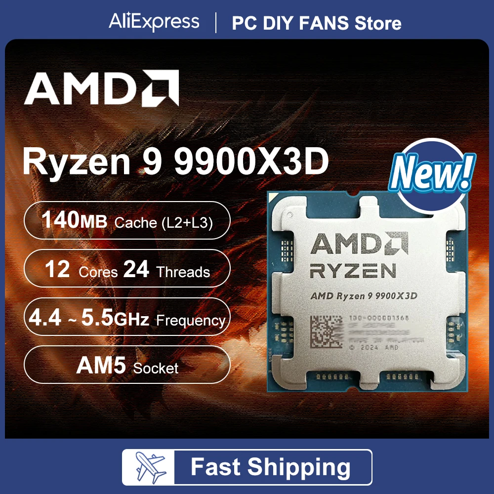 [新品未開封] Ryzen9 9900x3D AMD Ryzen 9 AMD Ryzen 9 9950X3D 16-core Computer Processor