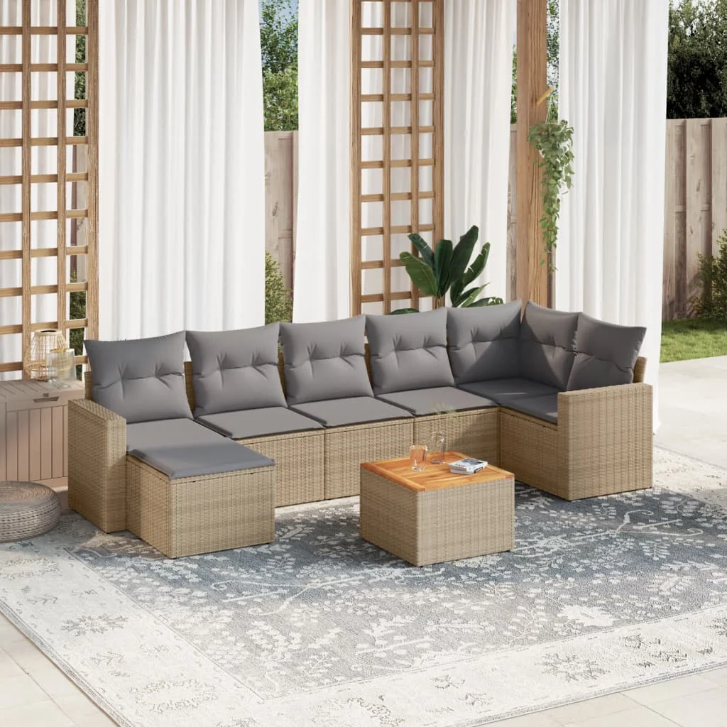 Garden sofa Home ESPRIT Beige Light brown 222 x 87 x 63 cm