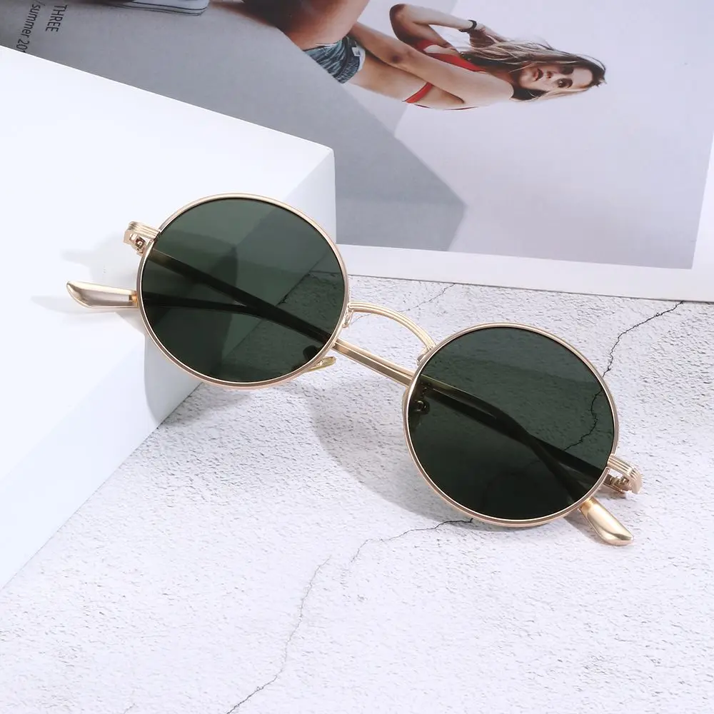 Metal Frame Eyewear UV Protection Circle Glasses 2