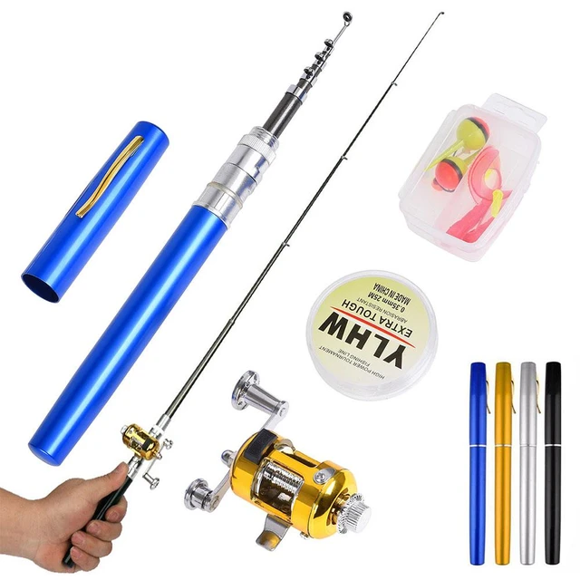 Mini Fishing Rod Reel Combo Set Telescopic Pocket Pen Fishing Rod