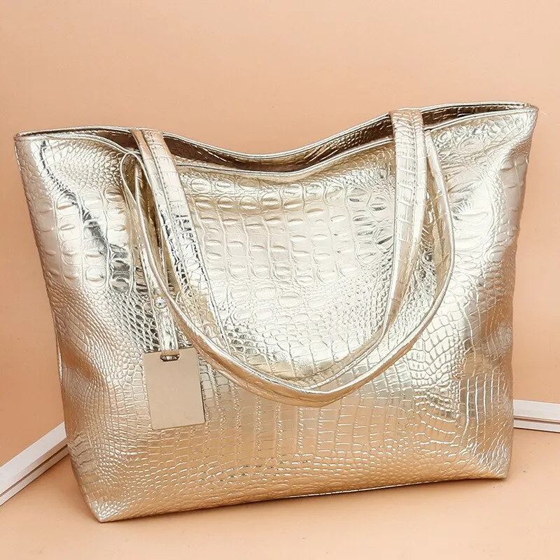 Bags Large Capacity One Shoulder PU Crocodile Pattern HandBag Foreign Trade Fashion Europe shoulder bag ladies handbag underarm bag