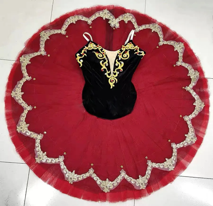 Red Professional Tutu La Esmeralda Ballet Tutu Platter Pancake Dress Girls Kids Ballerina Party Costume