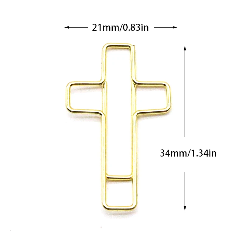 어린이 학생용 창의적인 십자가 모양 종이 클립, 저널 북마크, 내구성 선물 메모장 마크 종이 클립 바인더 클립, 20 개