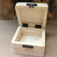 1pcs Wooden Storage Box Plain Natural Wooden Packing Box Storage Box Gift Box Plain Wood With Lid Multifunction Hinged Boxes 1