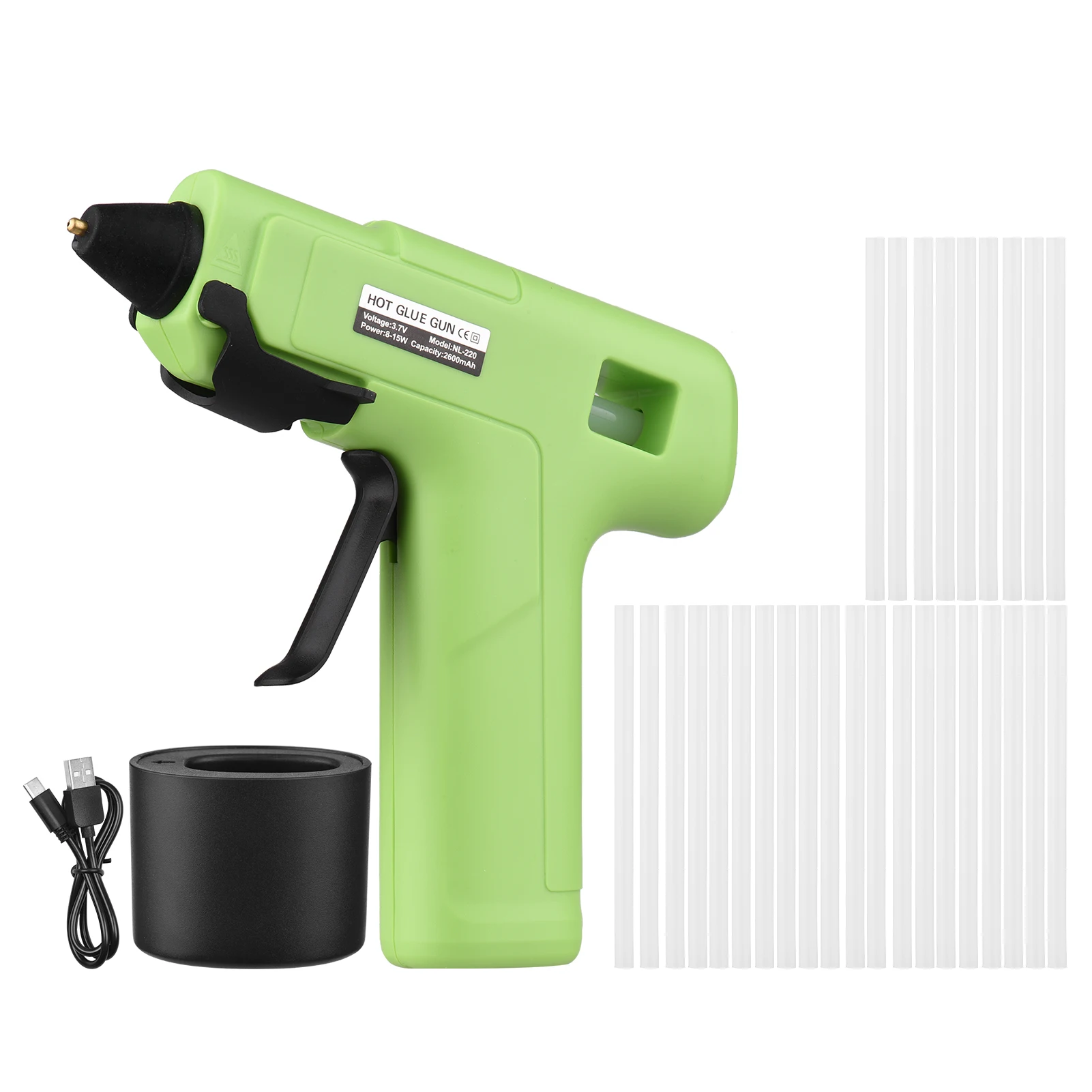 Cordless Hot Melt Glue Gun Usb Rechargeable 2600mah Cordless