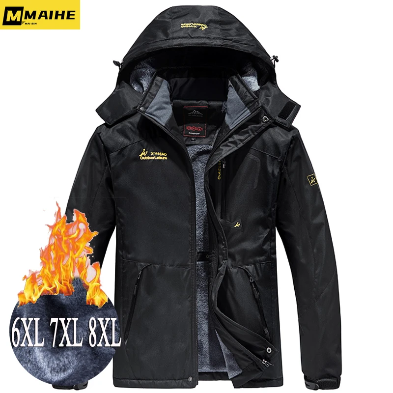 

Plus Size 6XL 7XL 8XL Winter Jacket Men Thick windproof waterproof Jackets Men's wool liner snow ski hooded coats male Parka