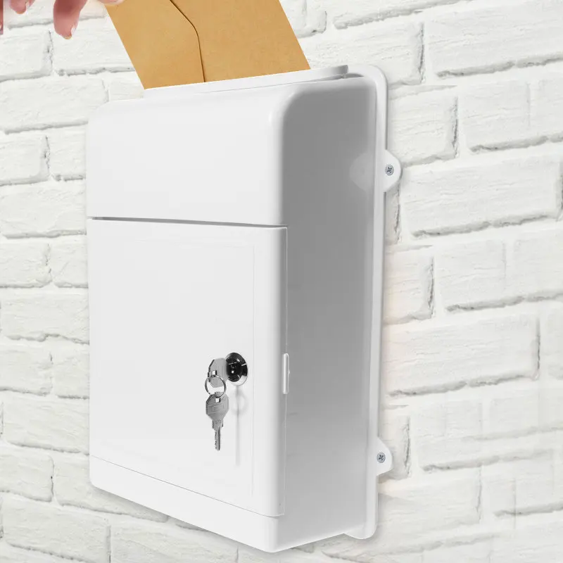 Description Picture 6 of itemWall Hanging Mail Box Mailbox for Outdoor Metal Mount Letter Plastic Suggestion Collect Bin Office outside Post Container