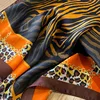 New Satin Shawl Design Wild leopard Print Silk Square Women neck scarves Wrap Headkerchief Beach Hair Band women's bandana 6