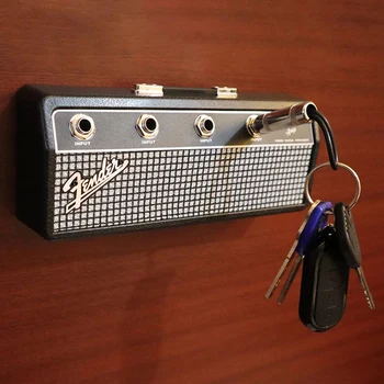 Cadre de rangement de clé de musique, garde-boue de guitare, support mural de porte-clés, Vintage, ampli Vintage, décoration de la maison, cadeau 2.0 1