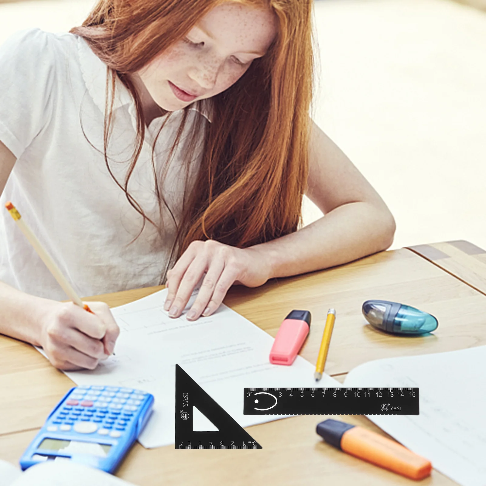 

Drawing Ruler School Geometry Protractor and Supply Measuring Kit Students Tools Multi-functional Cute Stationary