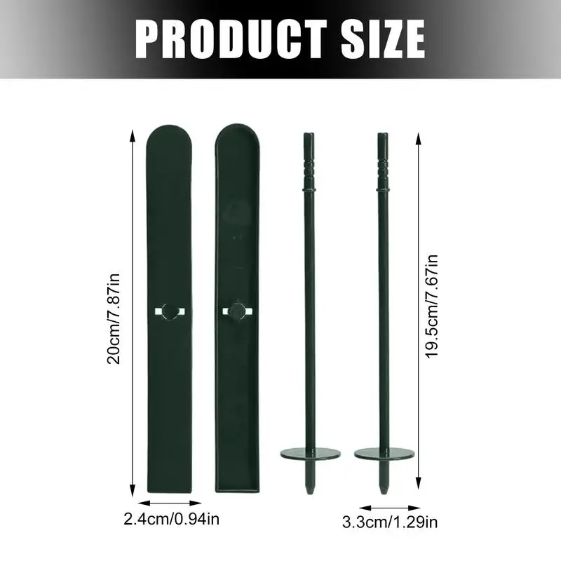 Miniature Snow Skis 2X Sporty Snowboards With Ski Poles Christmas Desktop Ornaments For Christmas Gnome And Decoration
