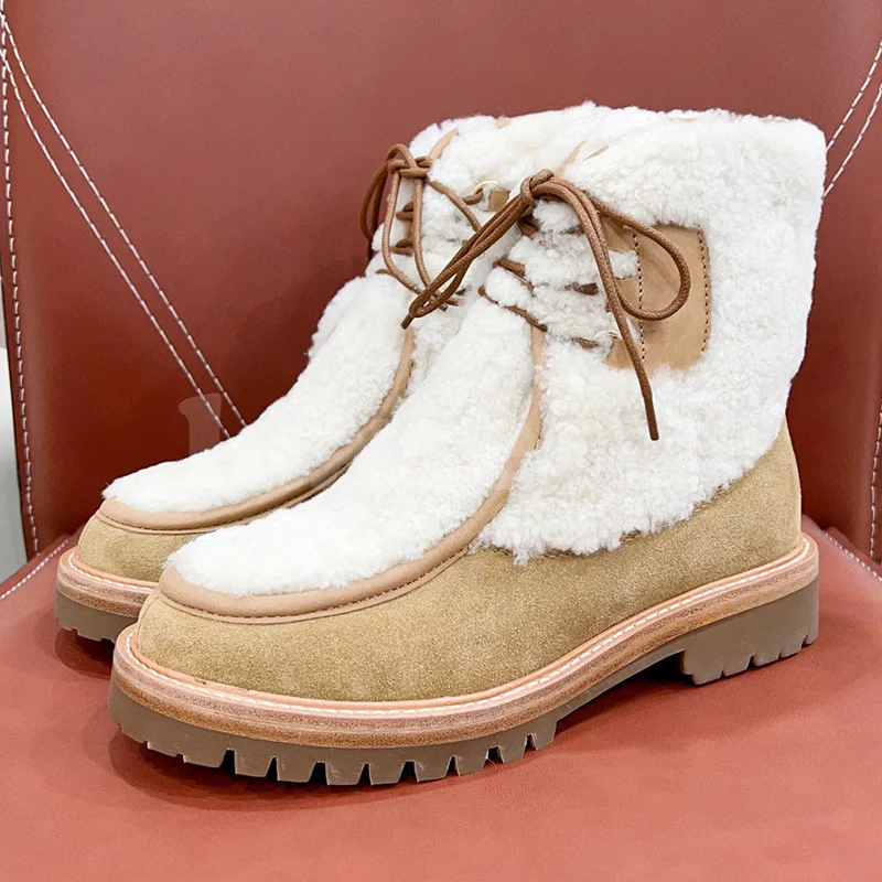 

Женские короткие ботинки, сезон осень-зима, новые уникальные плюшевые ботильоны на толстой подошве разных цветов, простая универсальная женская обувь