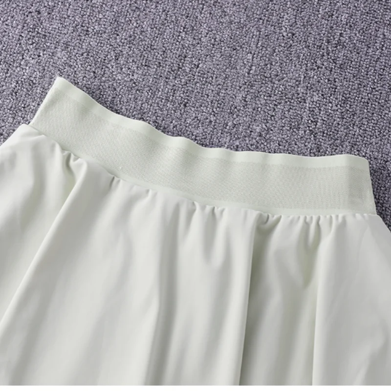 New Design Solid Color Double Layer High Waisted Gym Workout Fitness Athletic Yoga Wear Tennis Skirt