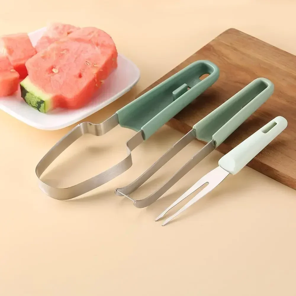 Watermelon Cutter Fruit Carving Knife Multi-functional Melon Fork Slicer Tool For Camping Kitchen Gadgets For Summer