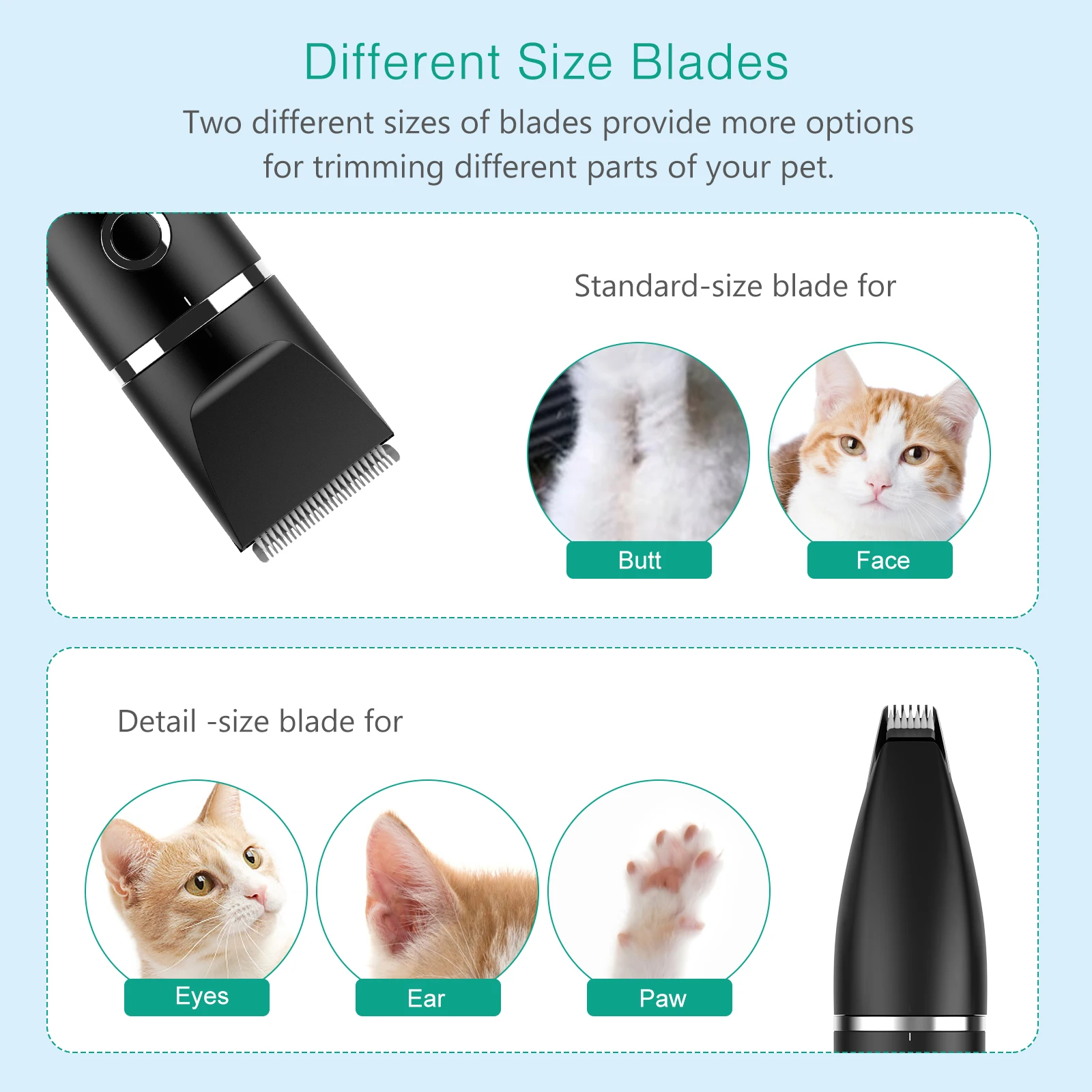ORIA Silent Dog Clippers 2 IN 1 Electric Dog Trimmer Grooming Kit 2 Clipping Heads Rechargeable Hair Trimmer Cats P pet clipper dog hair trimmer pet hair trimmer dog clipper