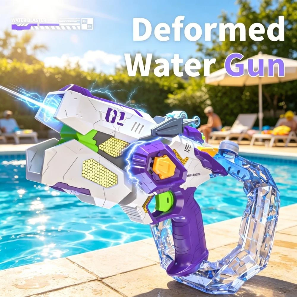 변형 가능한 연결식 반동 물총 전동식 완전 자동 다중 발사 고압 분사 물총 어린이 장난감