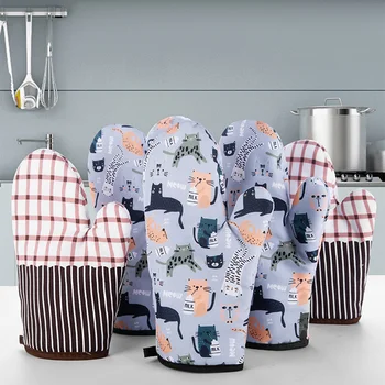 Heat Resistant Microwave Oven Mitts Gloves Anti Scald Insulation Non Slip Kitchen Baking Tools 1